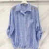 Chemisier à rayures bleues - Bleu