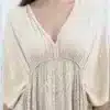 Robe longue avec Lin - Beige