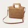 Sac effet paille macramé Femme - Camel