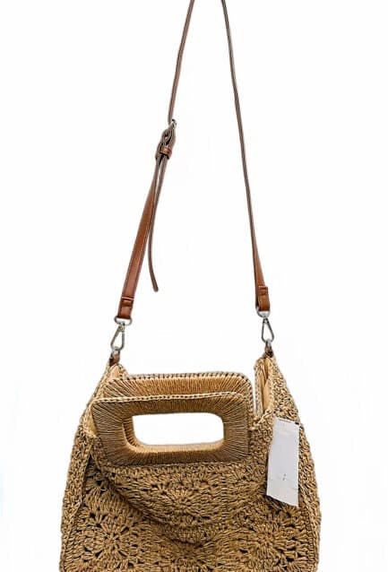 Sac effet paille macramé Femme