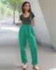Pantalon en lin vert