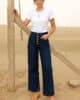 Pantalon jeans large et droit